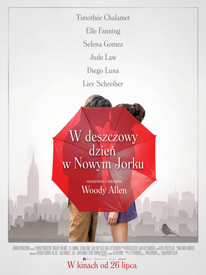 "W deszczowy dzień w Nowym Jorku": plakat