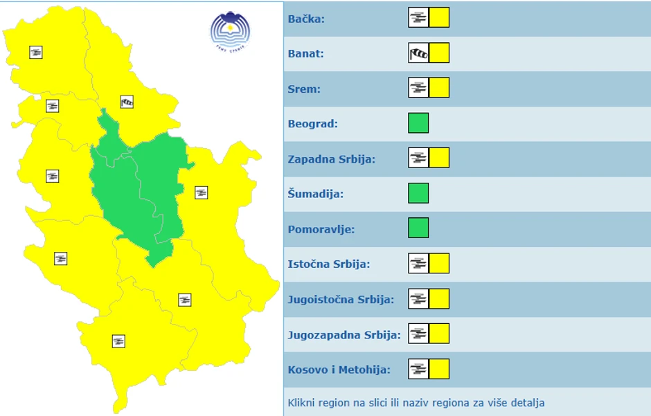 Novi meteoalarm za 3. decembar