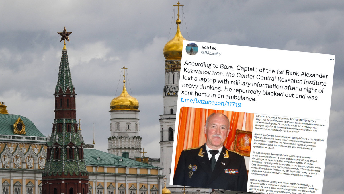 Rosja. Rosyjski kapitan zgubił laptopa na urodzinach kolegi. "Stracił pamięć"