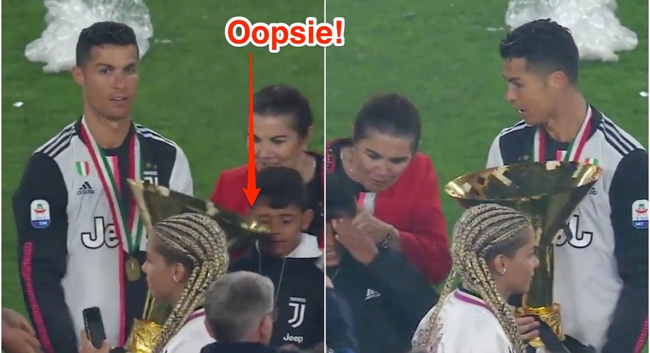 Cristiano Ronaldo accidentally hit his 8-year-old son on ...