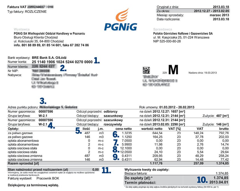 Jak Wyglada Faktura Za Gaz