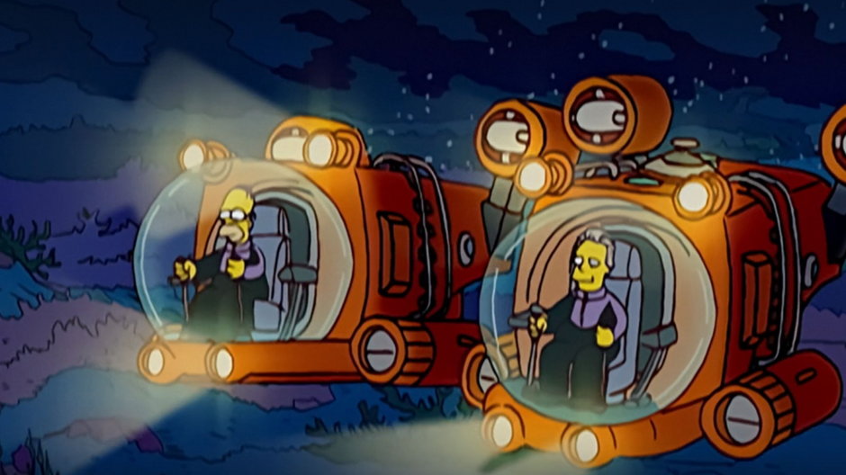 W jednym z odcinków Simpsonów Homer odbył podróż podwodną łodzią i mało brakowało, a skończyłoby się tragedią
