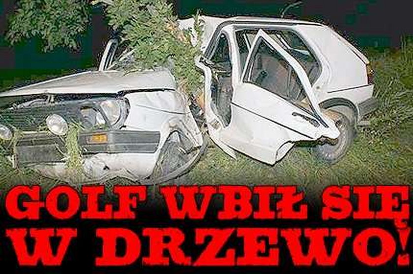 Golf wbił się w drzewo!