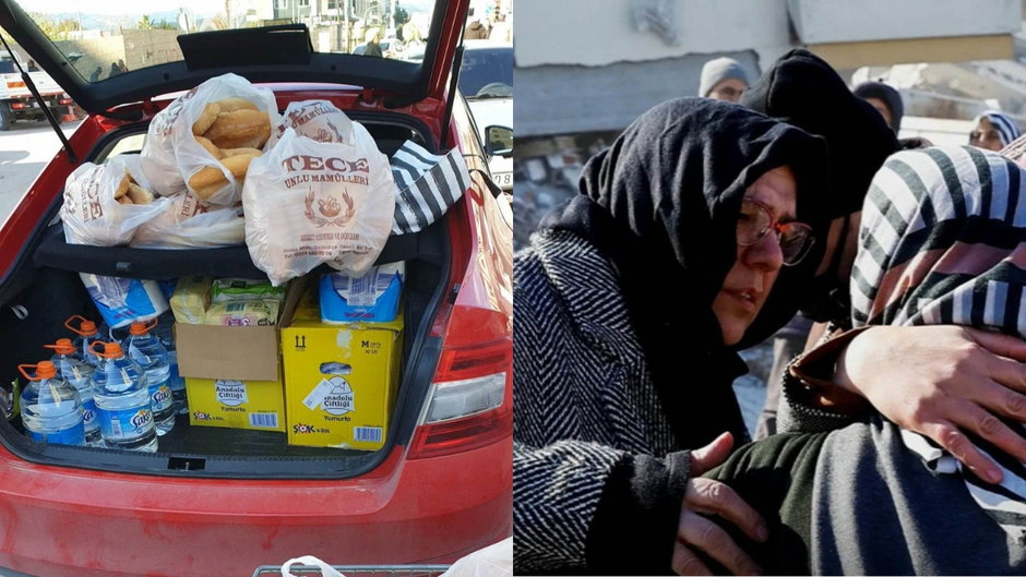 Polak pomaga ofiarom trzęsienia ziemi w Turcji. 