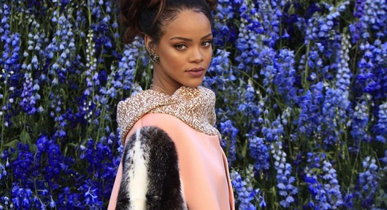 Rihanna at the Dior Fall 2015 show