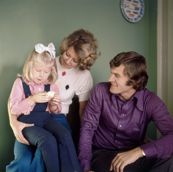 Włodzimierz Lubański z żoną i córką (1973 r.)
