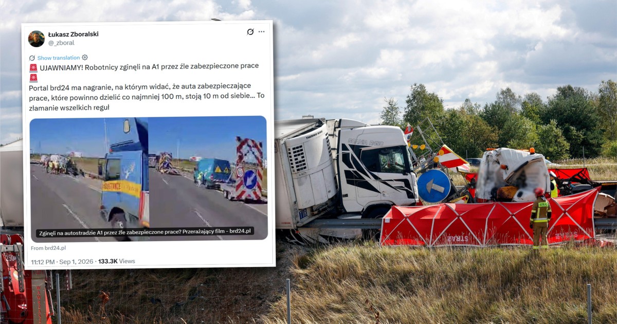 Tragedia na A1: Nagranie z godziny przed wypadkiem ujawnia fatalne zabezpieczenia robót drogowych