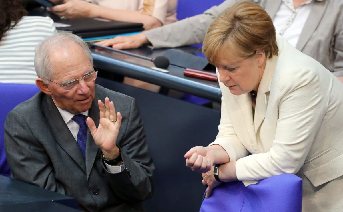 Wolfgang Schaeuble i Angela Merkel