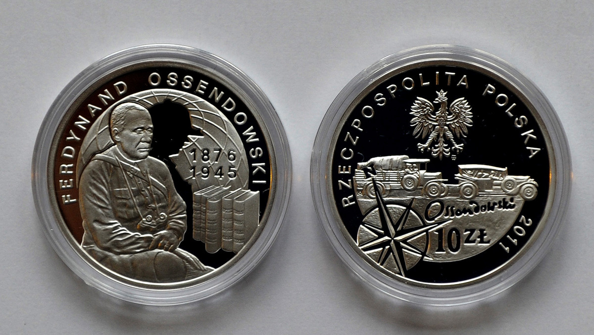 Moneta poświęcona Ferdynadowi Ossendowskiemu