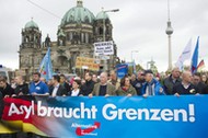 Germany, Berlin: Demonstration of AfD party against refugees and Merkel government