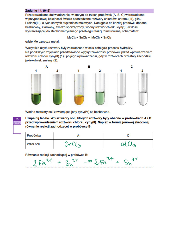 Rozszerzona matura z chemii 2023 - rozwiązanie zad. 14