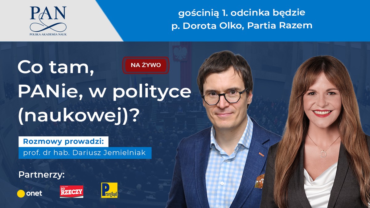 "Co tam, PANie, w polityce (naukowej)?" to cykl spotkań na żywo z przedstawicielami i przedstawicielkami partii politycznych, w których prof. dr hab. Dariusz Jemielniak z Polskiej Akademii Nauk rozmawia z nimi o ich pomysłach na zmiany w polityce naukowej i szkolnictwie wyższym. Debata odbędzie się już w najbliższy poniedziałek. Będzie transmitowana na łamach Onetu.