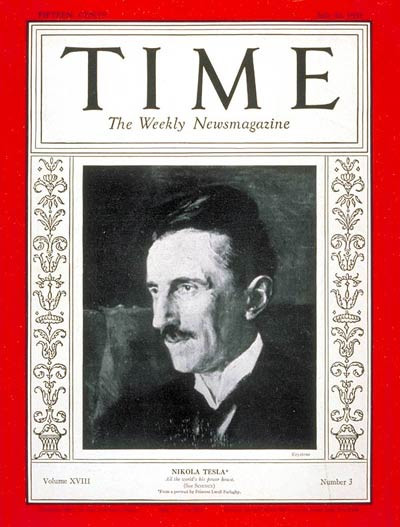 Nikola Tesla na okładce magazynu Time, 1931 rok