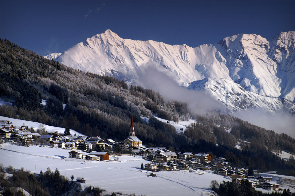 Austria - zima w Dolinie Sztubajskiej (Stubaital) - Telfes