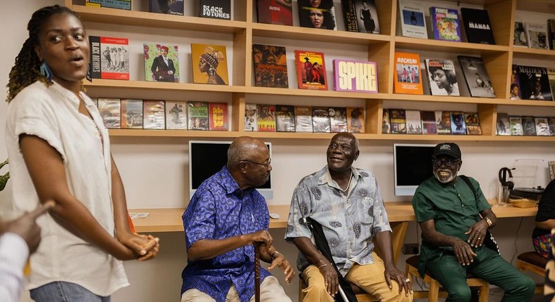 “The Africa Film Society library is a curated collection of books, films, and vinyl soundtracks for both filmmakers and cinephiles [Instagram/@africafilmsociety]