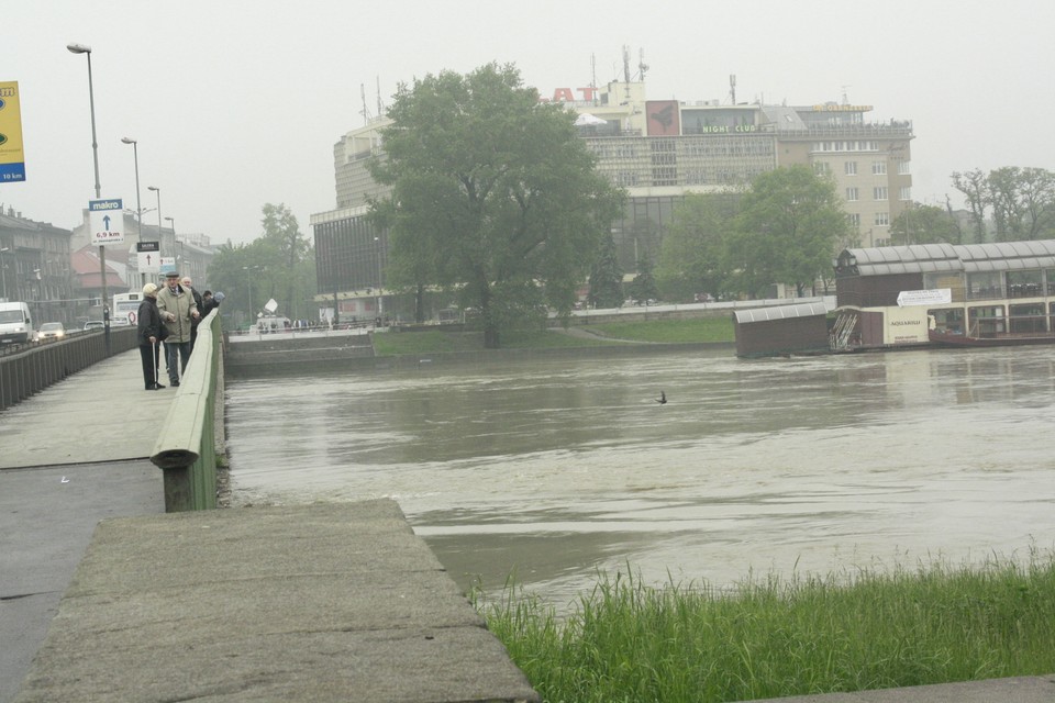 WISŁA KRAKÓW DĘBNICKI MOST POWÓDŹ