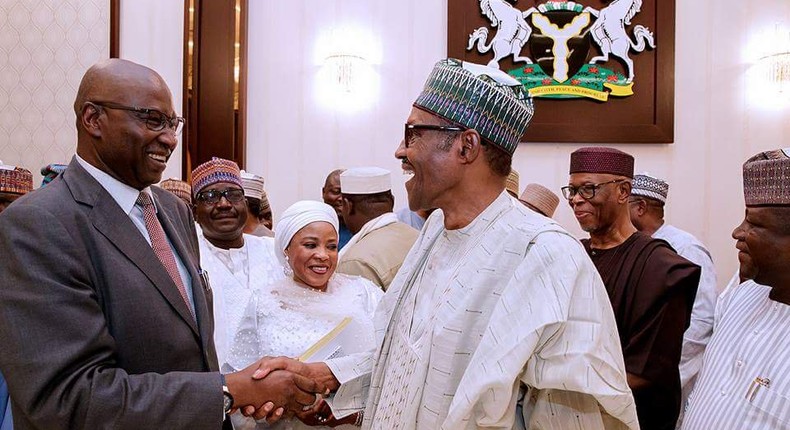 President Muhammadu Buhari with Secretary to Government of the Federation Mr Boss Mustapha  (Presidency)