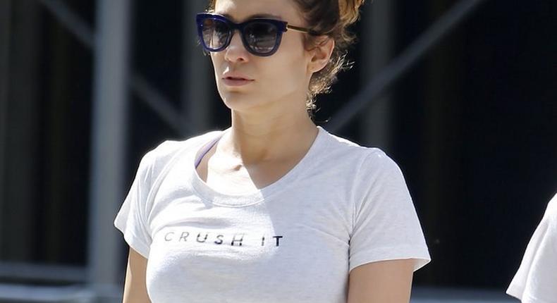 Jennifer Lopez in her Crush It t-shirt
