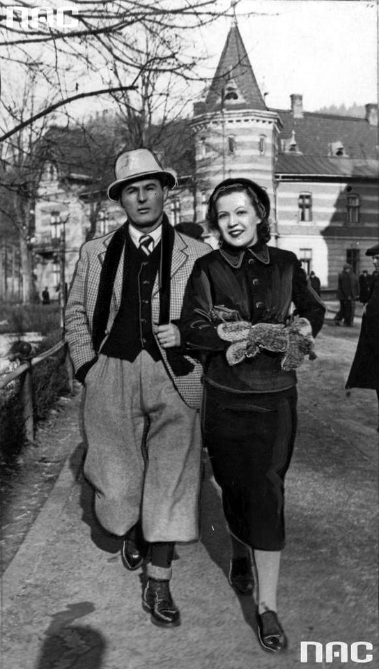 Jan Kiepura i Marta Eggerth podczas pobytu w Krynicy (grudzień 1936)
