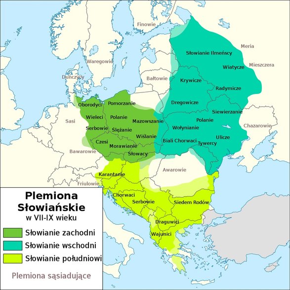 Plemiona słowiańskie w VII-IX wieku (fot. Revilo1803) (CC BY-SA 4.0)