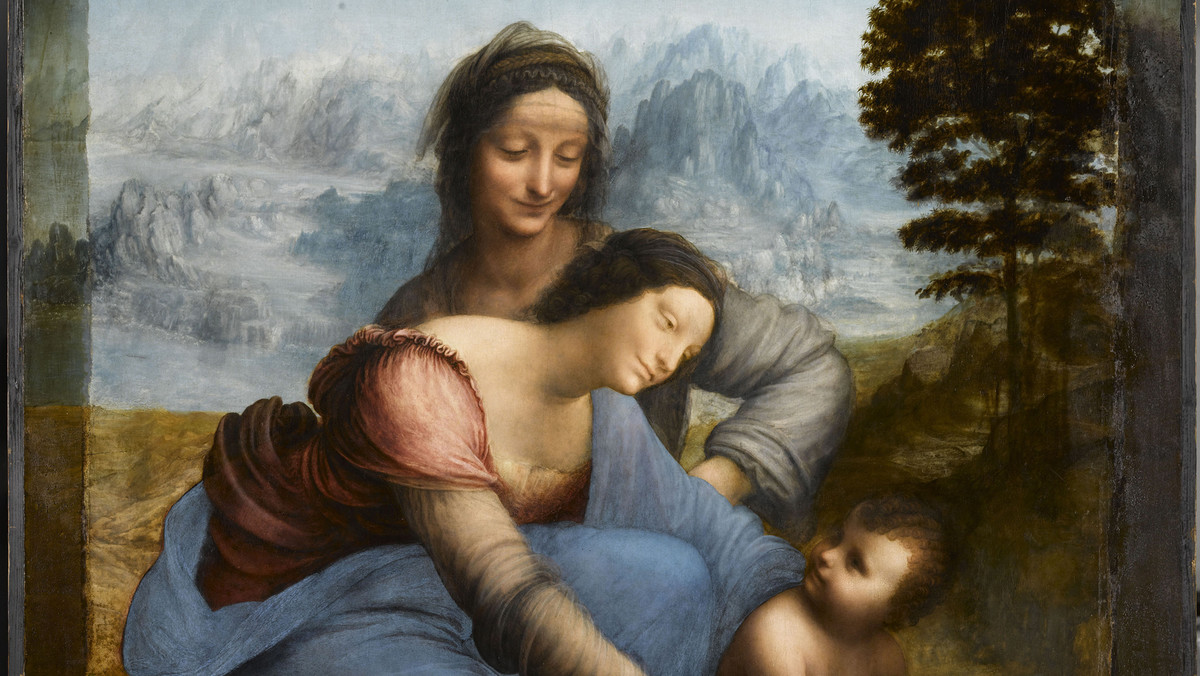 Leonardo da Vinci, "Sainte Anne, la Vierge et l’Enfant Jésus jouant avec un agneau, dite La Sainte Anne" 