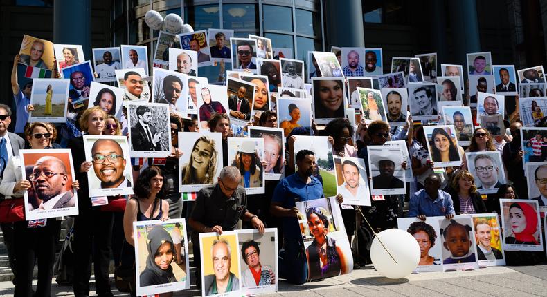 Families of victims of the 2019 Ethiopian Airlines crash holding a vigil.Sarah L. Voisin/The Washington Post via Getty Images