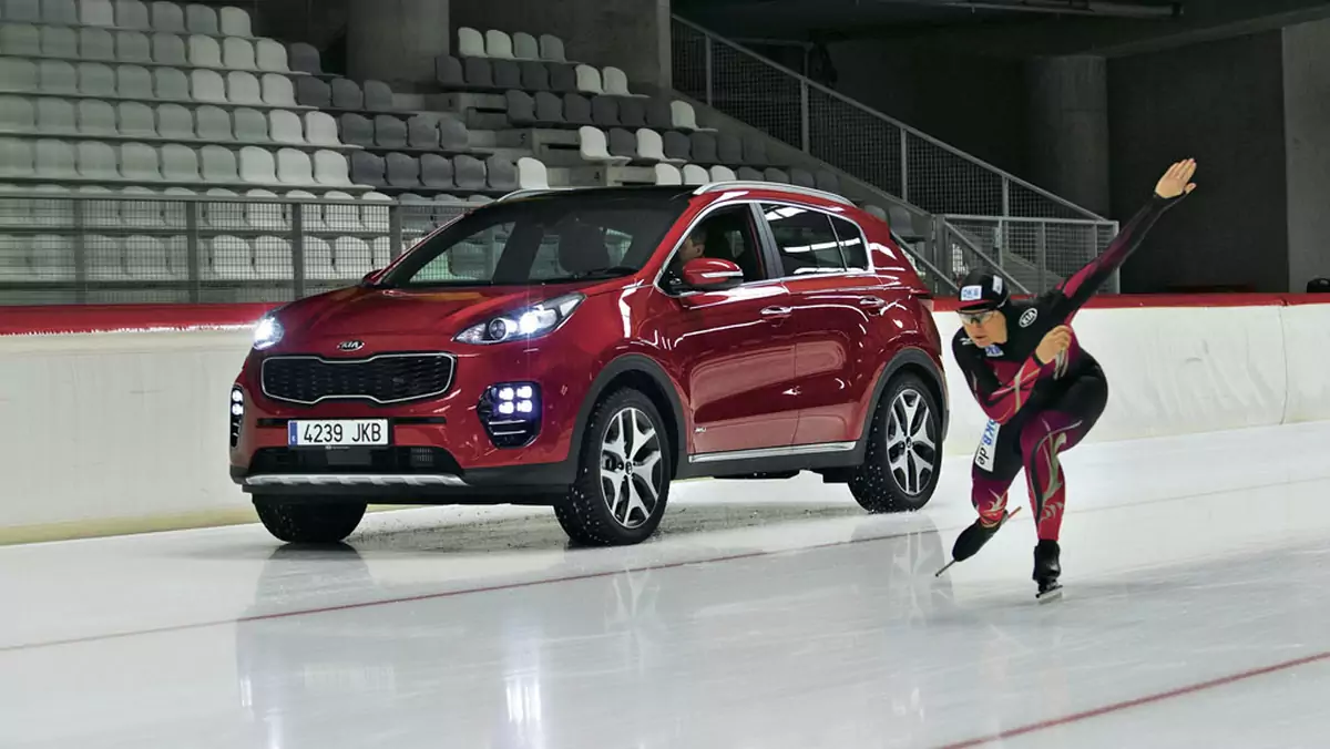 Nowa Kia Sportage - jazda szybka na lodzie