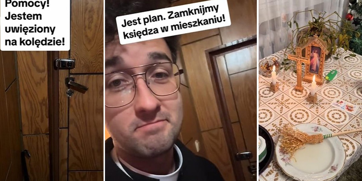 Ksiądz Mateusz Kalczyński przez 4 godziny był uwięziony podczas kolędy u parafianki. 