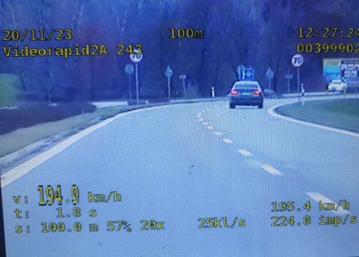 Jechał 194 km/h, złapała go policja