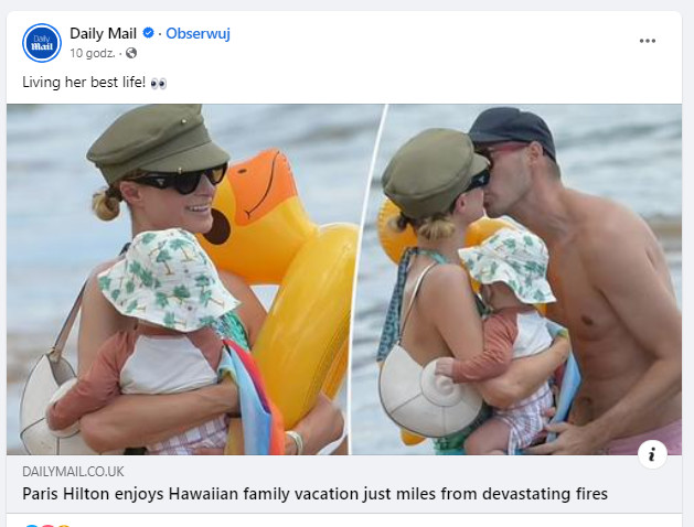 O wakacjach Paris Hilton na wyspie Maui napisał portal "Daily Mail"