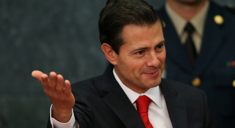 Mexico's President Enrique Pena Nieto gestures as he delivers a message about foreign affairs at Los Pinos presidential residence in Mexico City, Mexico, January 23, 2017. Picture taken January 23, 2017.