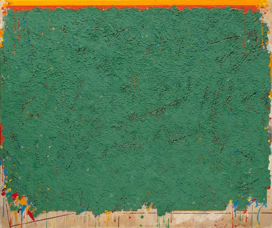 Kraj, 2018, kombinovana tehnika na platnu, 100x120