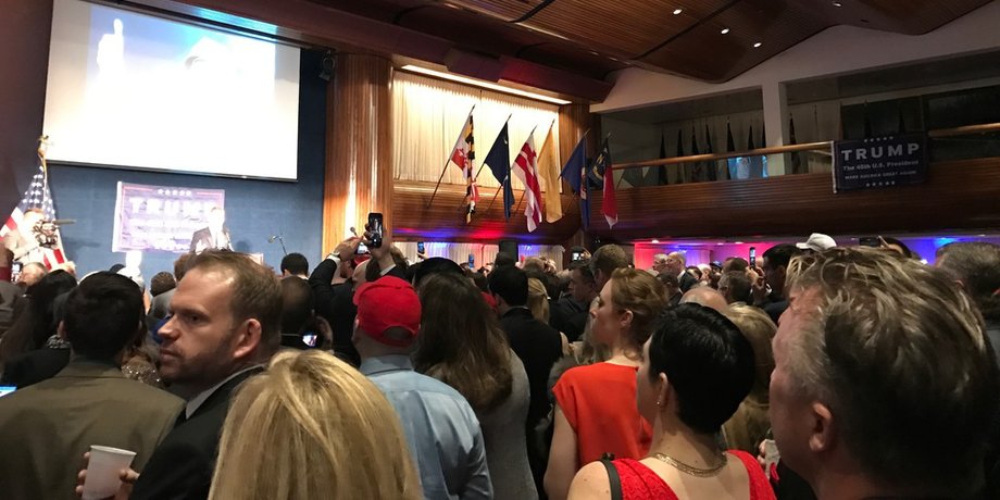 Individuals attend Deploraball.