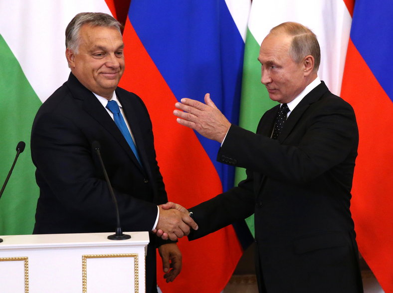 Prezydent Rosji Władimir Putin przyjmuje w Moskwie premiera Węgier Viktora Orbana, 18 września 2018 r.