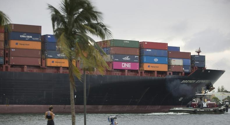 A cargo ship preparing to dock at PortMiami, which saw China as its top trading country in 2018