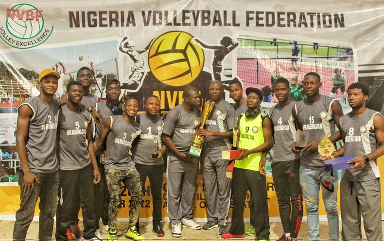 Trophy Awarded To The Winner Of The Nigerian Volleyball Premier League 2022 (Men), Offa Volleyball Club (OFFA VC)