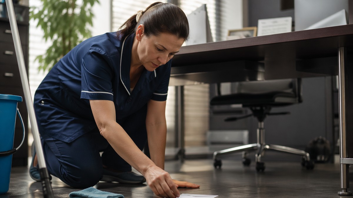 Čistačica, koverta - ilustracija