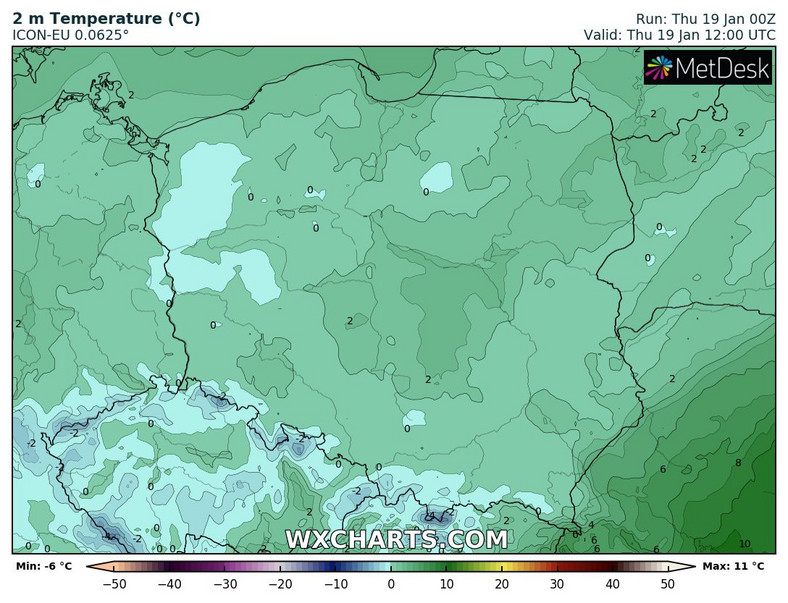 Temperatura balansować ma w pobliżu 0 st. C.