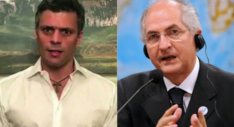 Venezuelan opposition leader Leopoldo Lopez (L) and Caracas Mayor Antonio Ledezma were both arrested early Tuesday, a day after a vote to choose a much-criticised assembly intended to supercede parliament