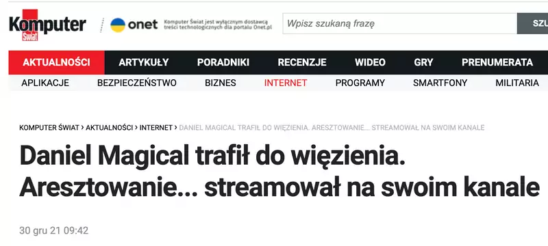 O wyroku dla Daniela &quot;Magicala&quot; rozpisywały się największe serwisy informacyjne w Polsce
