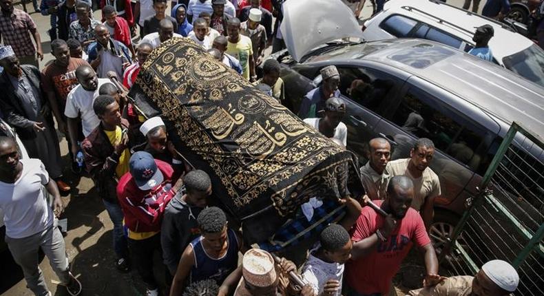 The body of 13-year-old Yasin Hussein Moyo who was killed by police