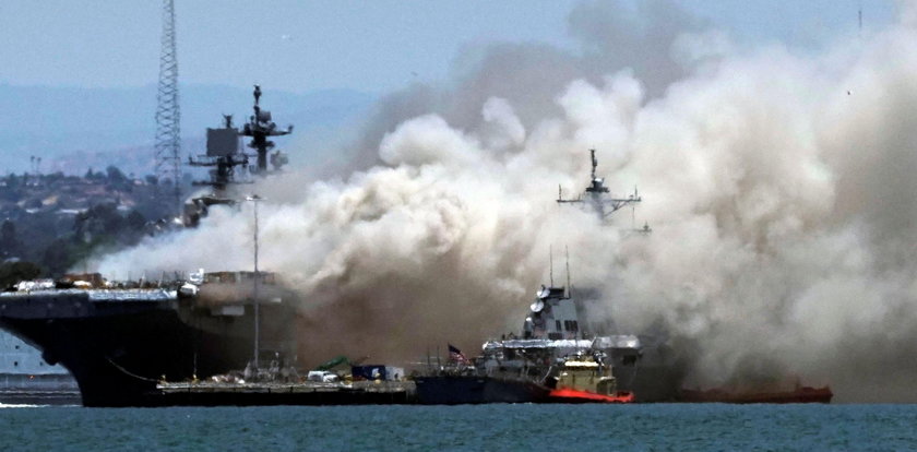 Pożar na okręcie wojskowym w San Diego. 21 osób zostało rannych