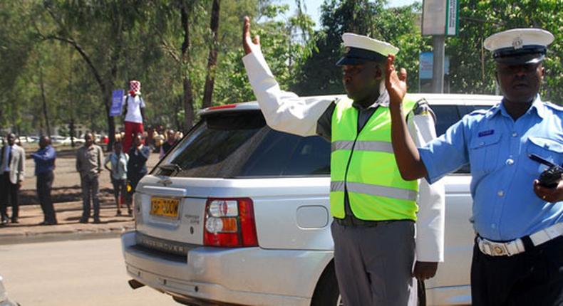 Traffic police officers at work