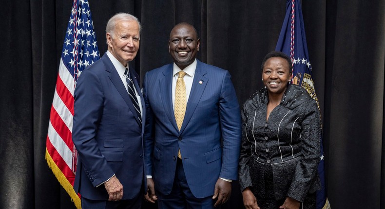 President William Ruto and First Lady Rachel Ruto pose for a photo with US President Joe Biden at the 7th UNGA in New York on September 22, 2022