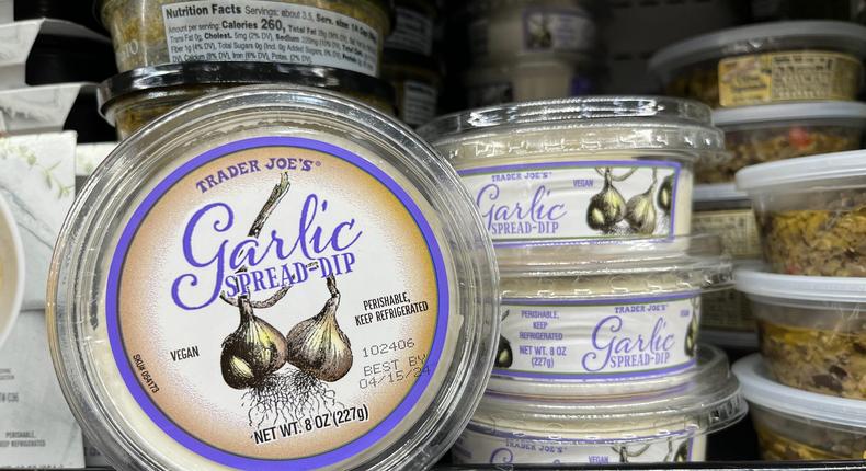 Trader Joe's garlic-spread dip is one of my favorite vegan items at the store.Kelsey Brown