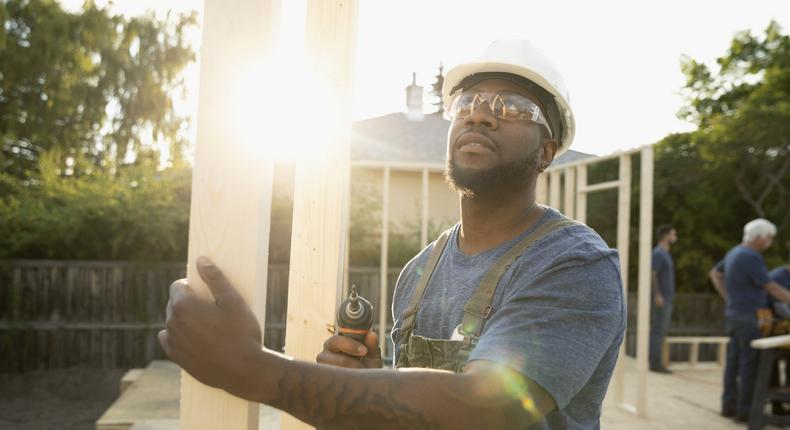 man doing construction work