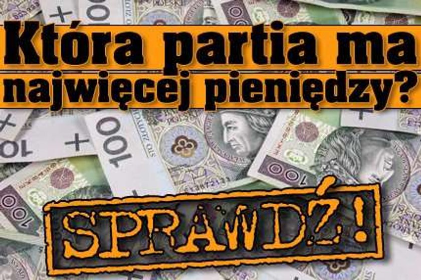 Która partia ma najwięcej pieniędzy. Sprawdź!