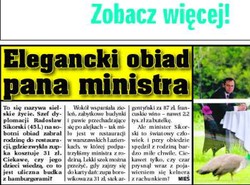 Elegancki obiad ministra Sikorskiego