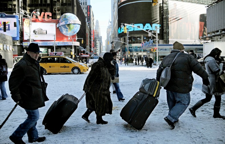 Nowy Jork, Times Square. Burza śnieżna sparaliżowała miasto 27 grudnia 2010 roku