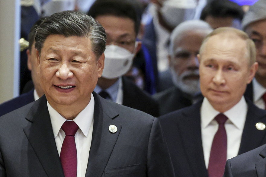 Władimir Putin i Xi Jinping w Uzbekistanie